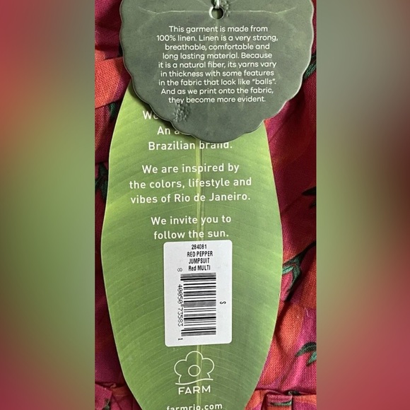 |Farm Rio| Red Pepper Jumpsuit, XL - Picture 6 of 6